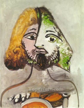 パブロ・ピカソ Painting - 男性の胸像 1971年 パブロ・ピカソ